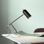 Marble Base LED Desk Lamp with Dimmable Light, Modern Minimalist Black Finish