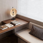 Modern Wood Table Lamp with Warm LED Light for Bedroom and Living Room