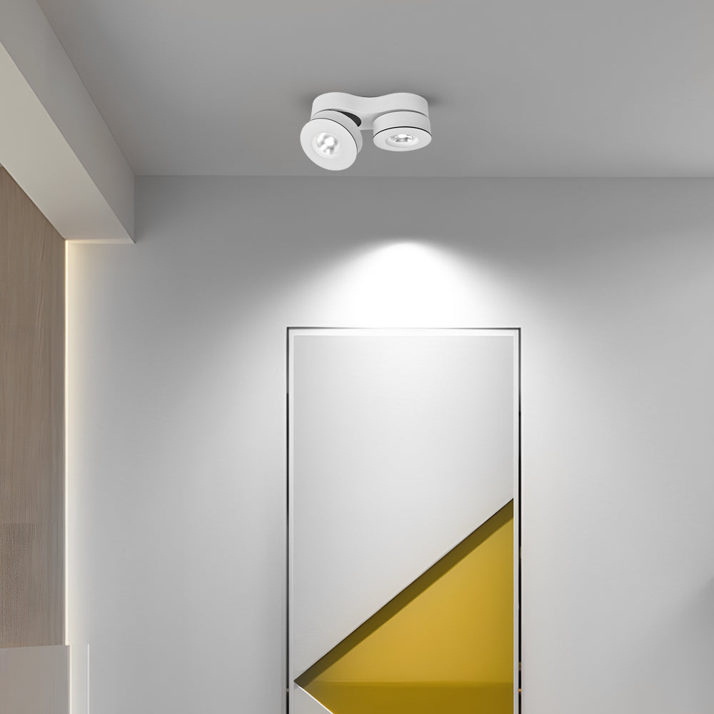 Aria Dual-Head Adjustable LED Ceiling Spotlight in White or Black