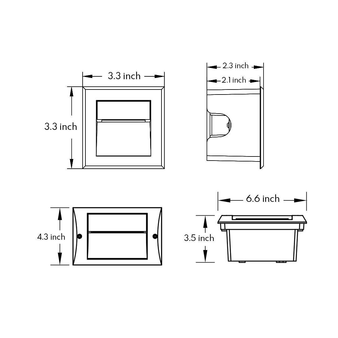Architectural Recessed LED Step Light for Outdoor Spaces, 3000K
