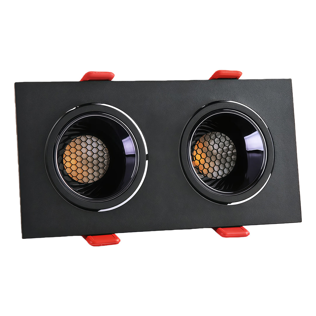 Square LED Recessed Downlight in Black or White for Modern Interiors