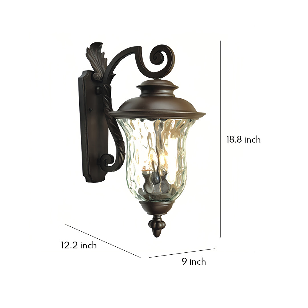 Chestnut Black Aluminum Outdoor Wall Sconce with Clear Glass Shade