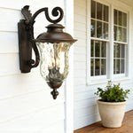 Chestnut Black Aluminum Outdoor Wall Sconce with Clear Glass Shade