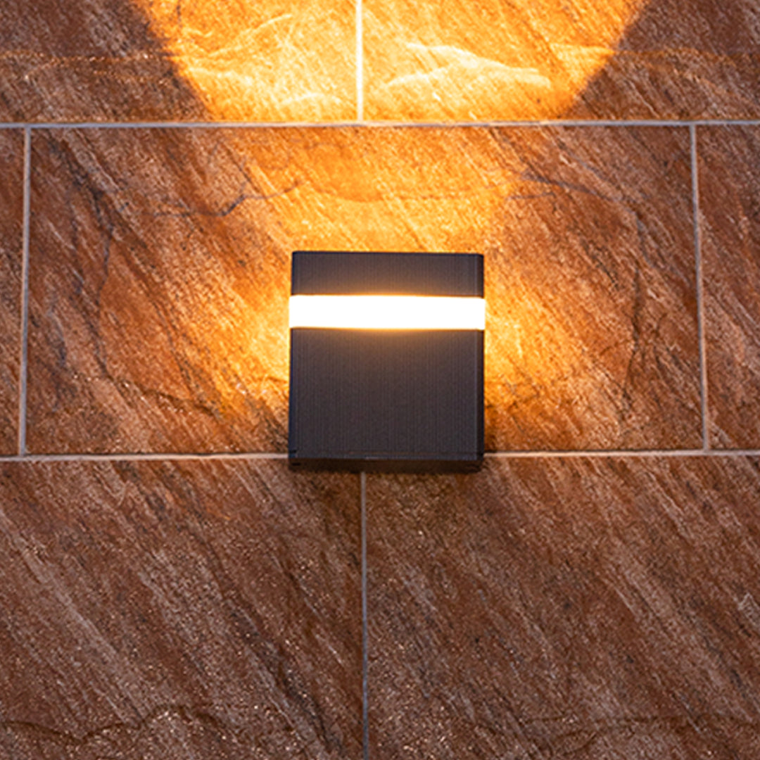 Modern Industrial Outdoor Wall Light with Up and Down Illumination