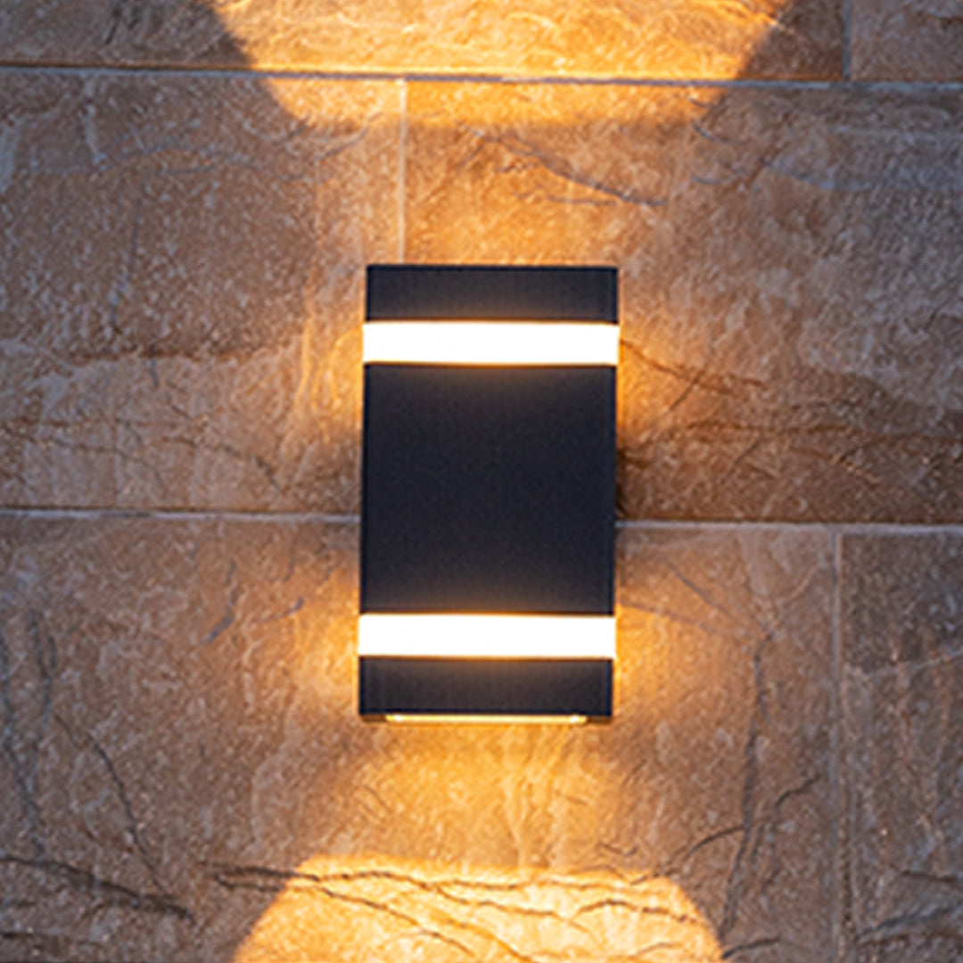 Modern Industrial Outdoor Wall Light with Up and Down Illumination
