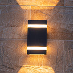 Modern Industrial Outdoor Wall Light with Up and Down Illumination