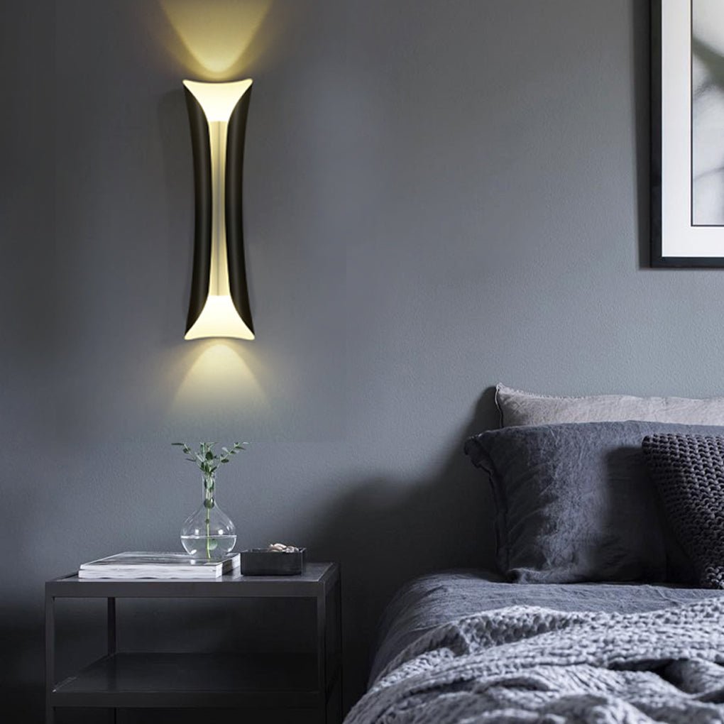 Nordic Minimalist LED Up Down Wall Sconce in Black, White, or Gold
