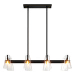 Modern Copper Chandelier with Acrylic Shades for Dining and Living Spaces