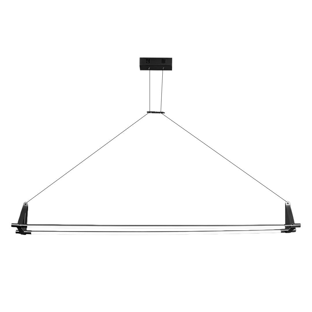 Slim Linear LED Pendant Light with Dimmable Brass Finish for Kitchen Island