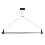 Slim Linear LED Pendant Light with Dimmable Brass Finish for Kitchen Island