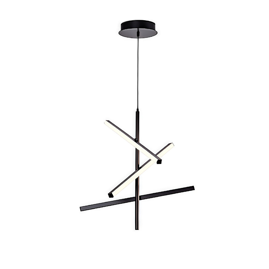 Linear LED Chandelier in Iron – Modern Nordic Pendant for Dining & Kitchen