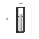 Black Rectangular Outdoor Lantern with Wooden Base