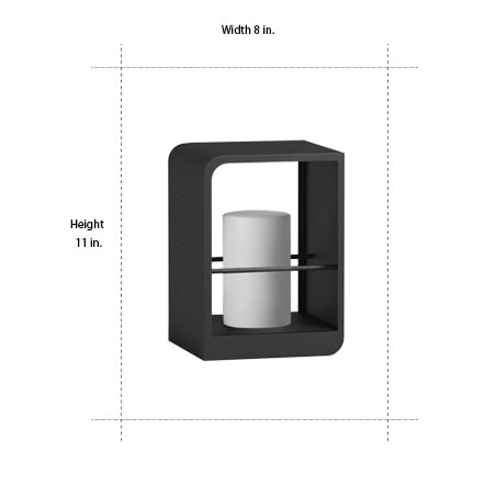 Black Rectangular Outdoor Lantern with Wooden Base