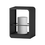 Black Rectangular Outdoor Lantern with Wooden Base
