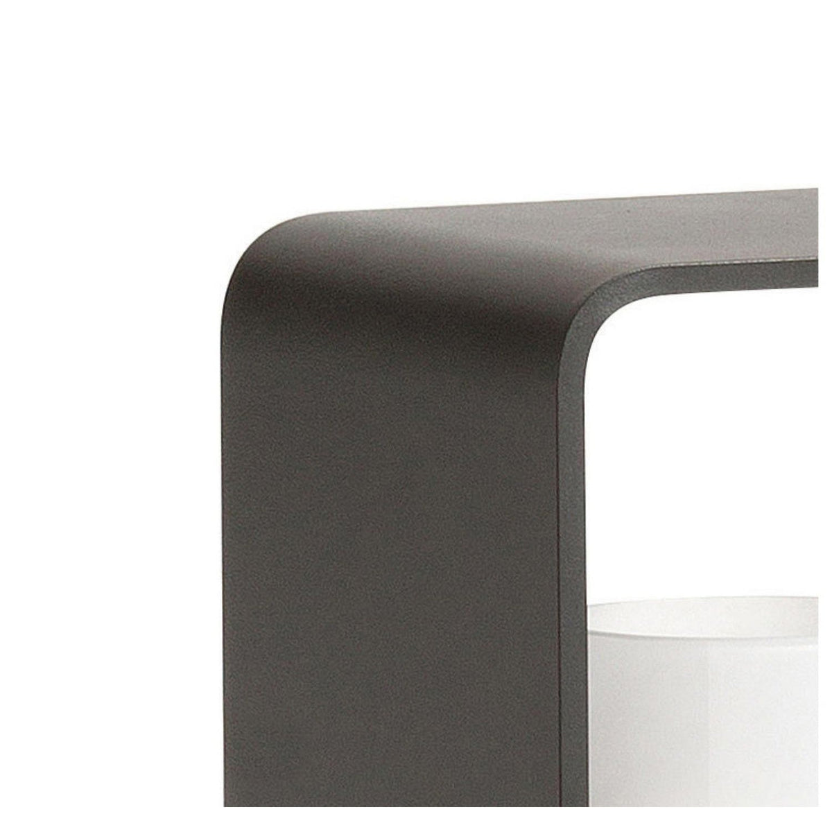 Black Rectangular Outdoor Lantern with Wooden Base