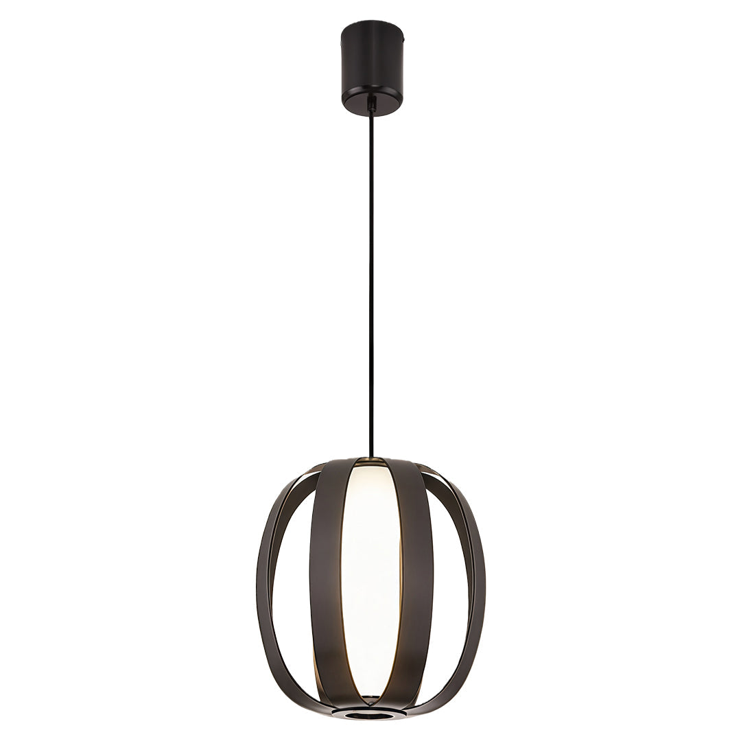 Modern Lantern Pendant Light with LED – Minimalist Ceiling Fixture in Four Finishes