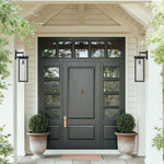 Aurelia Outdoor Lantern Wall Sconce – Waterproof Iron & Glass Courtyard Light