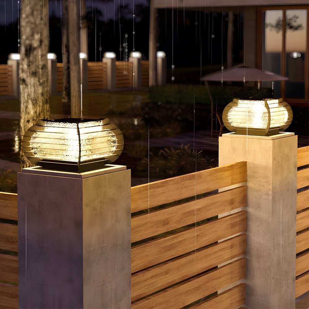 Lattice Outdoor Post Pier Mount Light in Black – Hardwired & Solar Options