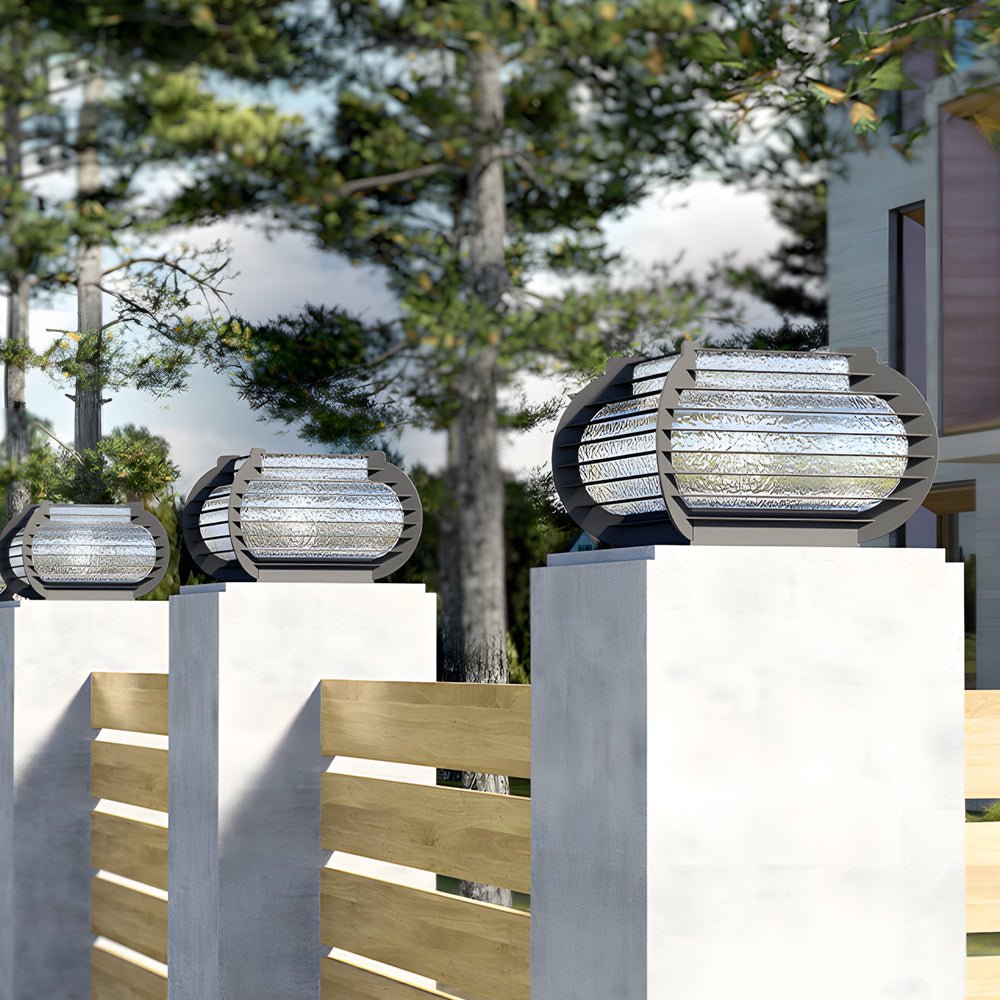 Lattice Outdoor Post Pier Mount Light in Black – Hardwired & Solar Options