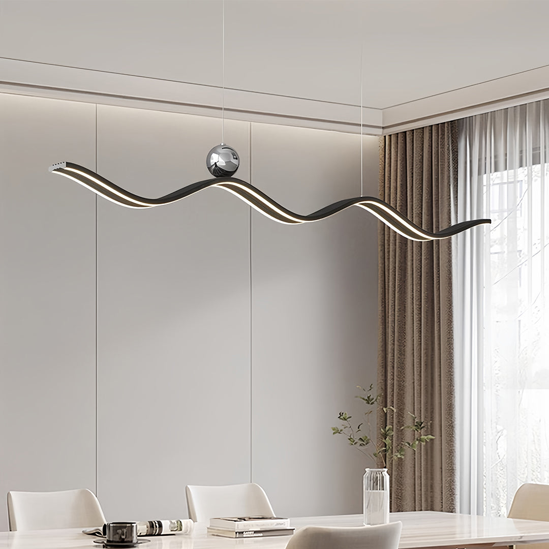 Wave Linear LED Pendant Light – Modern Aluminum Suspension Lamp