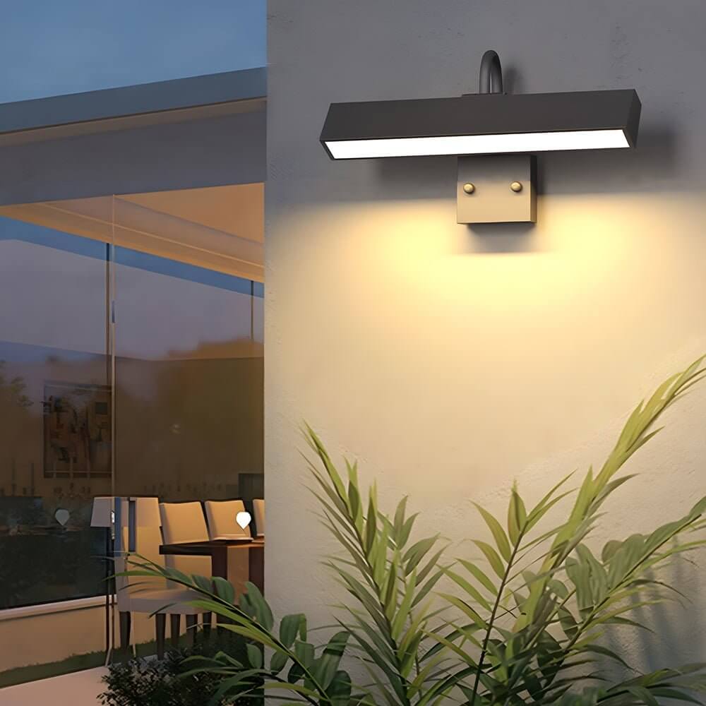 Modern Outdoor LED House Number Wall Light in Matte Black