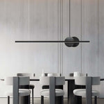 Marble Linear LED Pendant Light – Modern Black Aluminum Island Lighting