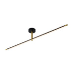 Linear LED Semi Flush Mount Ceiling Light in Black and Brass