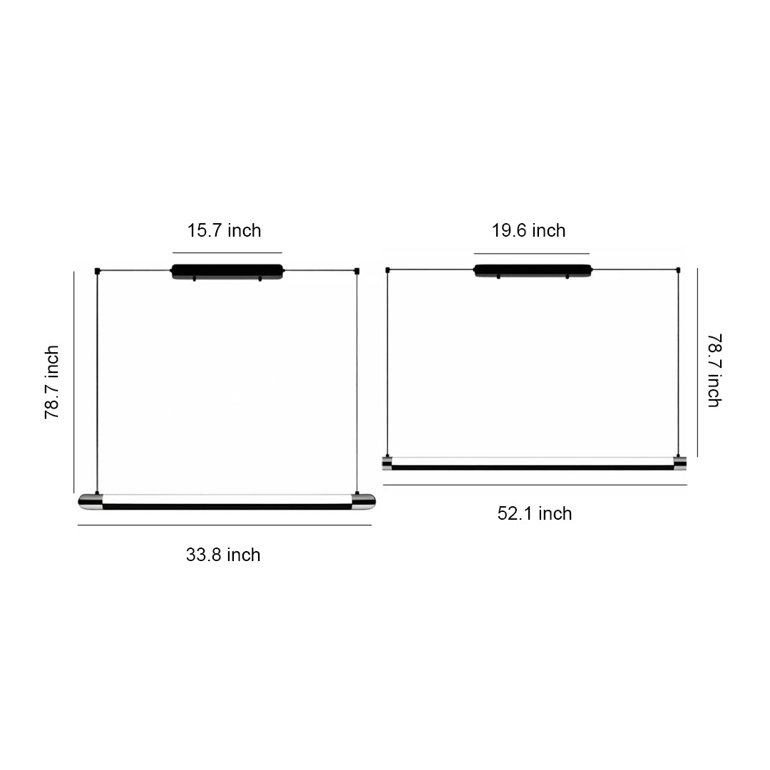 Matte Black Linear LED Pendant Light for Kitchen Island and Dining Table