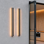 Linear LED Outdoor Wall Light in Matte Black, IP65 Waterproof Architectural Sconce