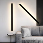 Modern Black Linear LED Wall Sconce, Waterproof Outdoor Lighting