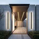 Modern Black Linear LED Wall Sconce, Waterproof Outdoor Lighting