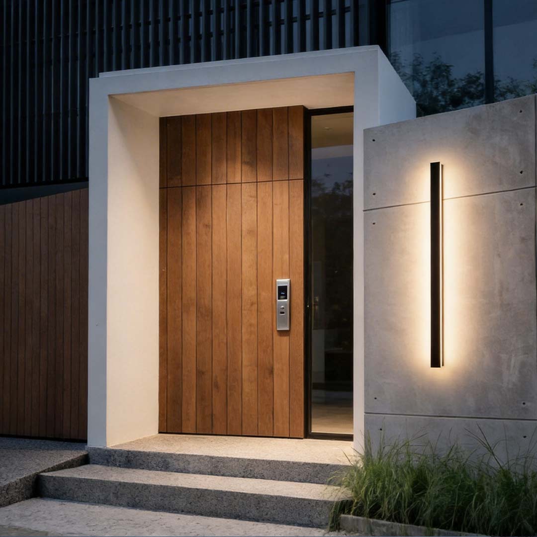 Modern Black Linear LED Wall Sconce, Waterproof Outdoor Lighting