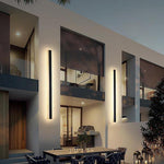 Modern Black Linear LED Wall Sconce, Waterproof Outdoor Lighting