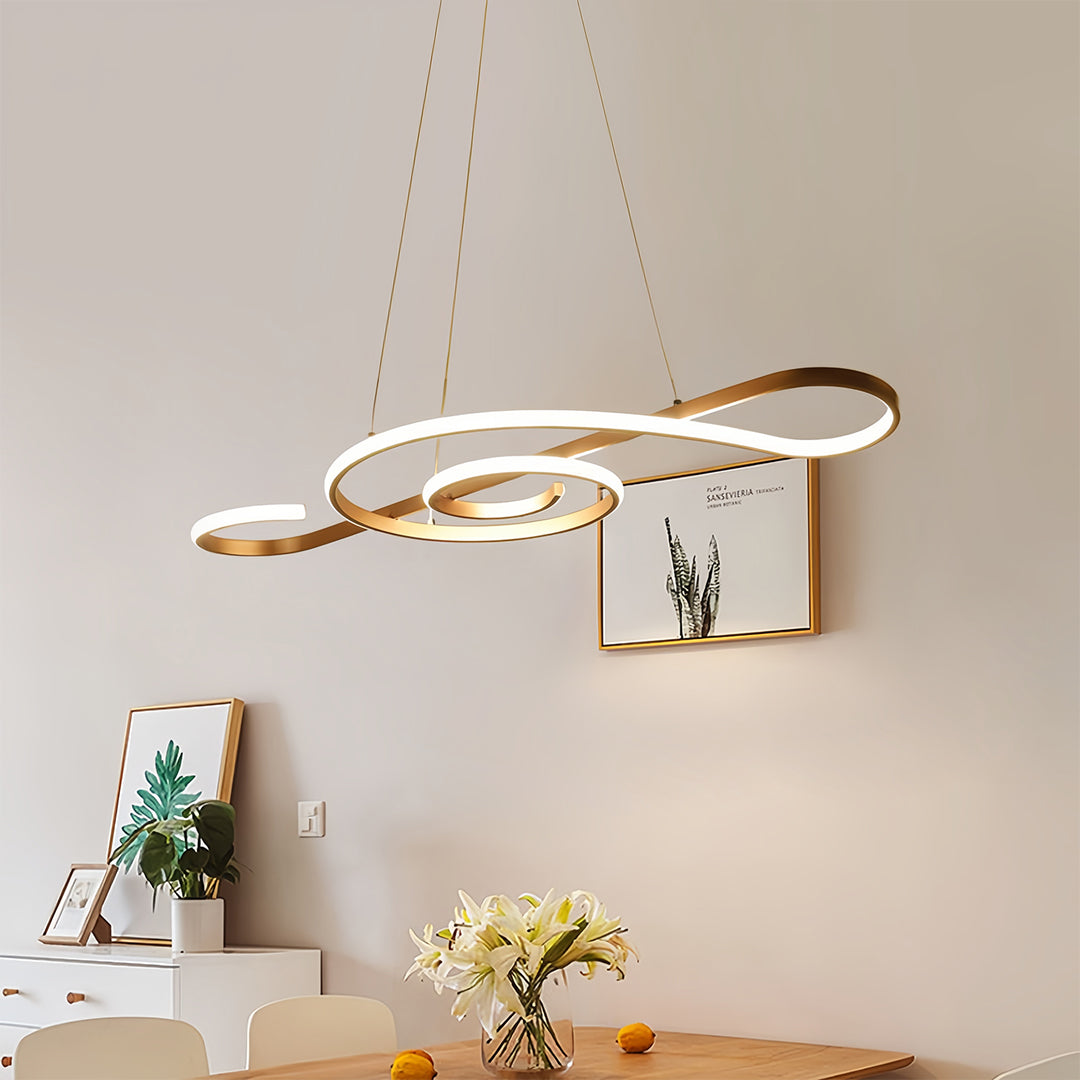 Rhapsody Linear LED Chandelier – Modern Minimalist Pendant Light for Dining & Living Spaces