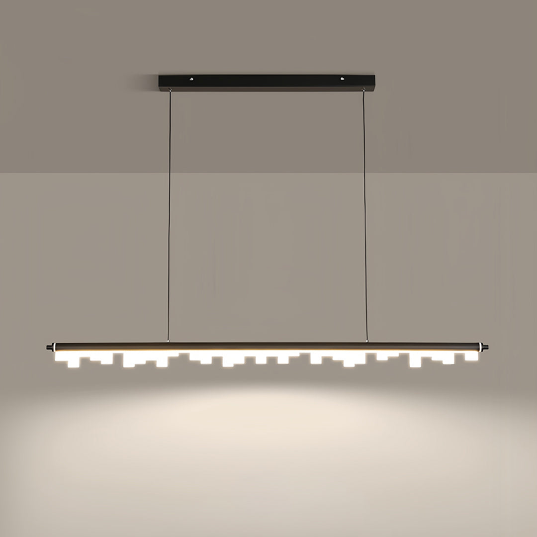 Nordic Minimalist Linear LED Pendant Light in Black Aluminum