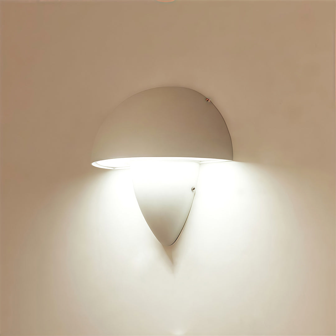 Mushroom Wall Sconce in Aluminum with Clear Glass Shade, IP65 Waterproof LED