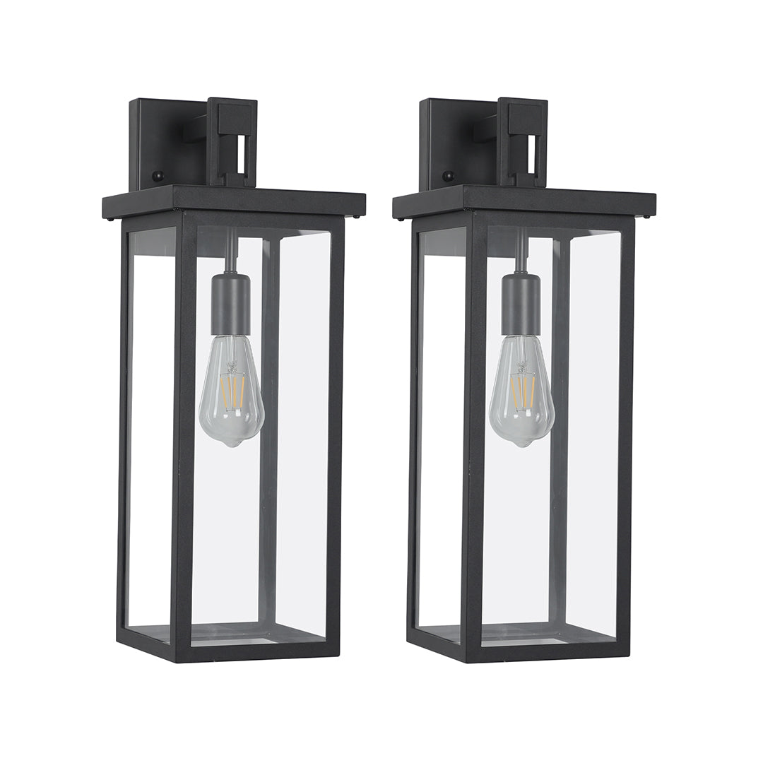 Aurelia Outdoor Lantern Wall Sconce – Waterproof Iron & Glass Courtyard Light