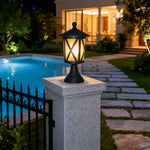 Black Aluminum LED Post Light for Garden Paths and Courtyards