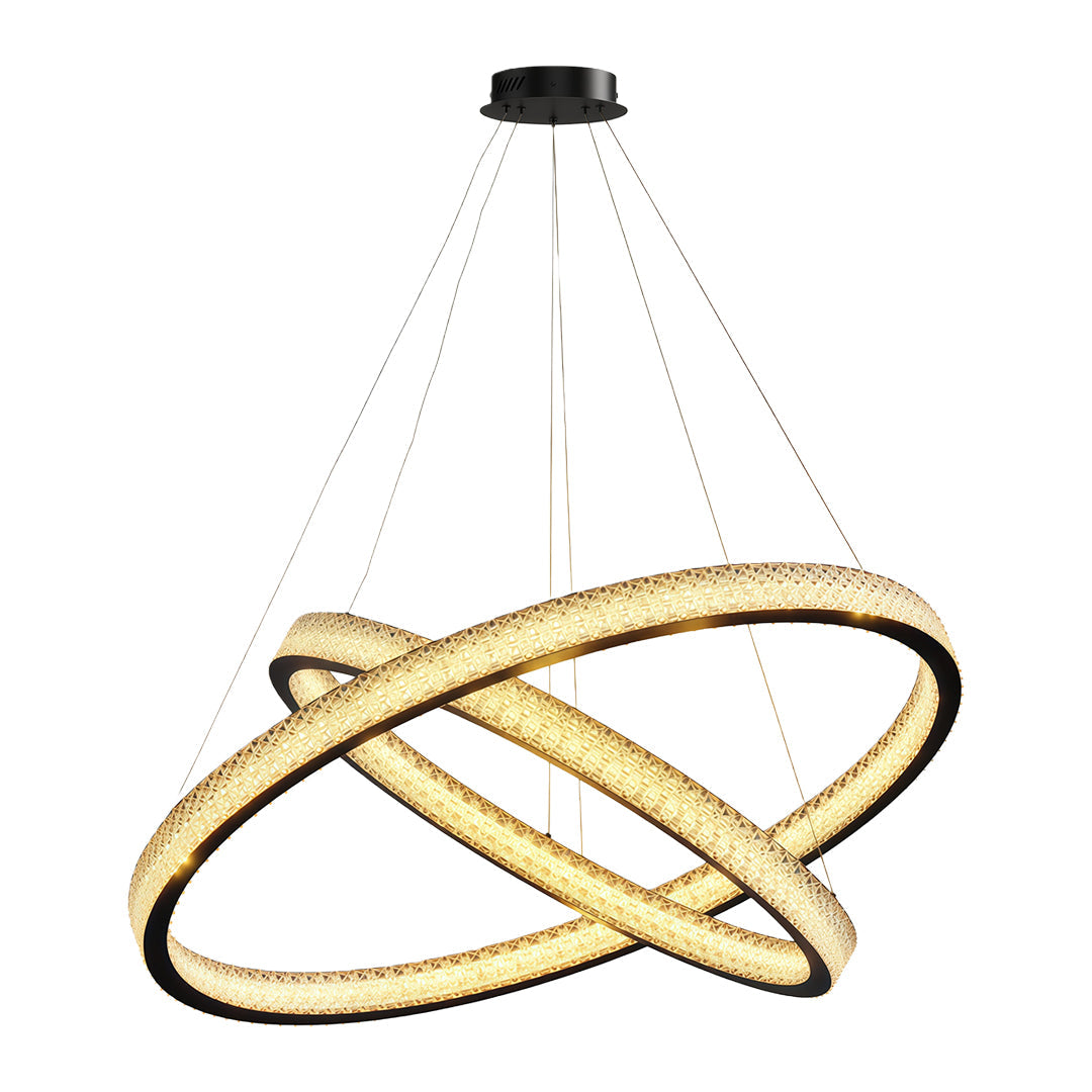 Aurelia Circular LED Chandelier in Copper, Chrome, or Black