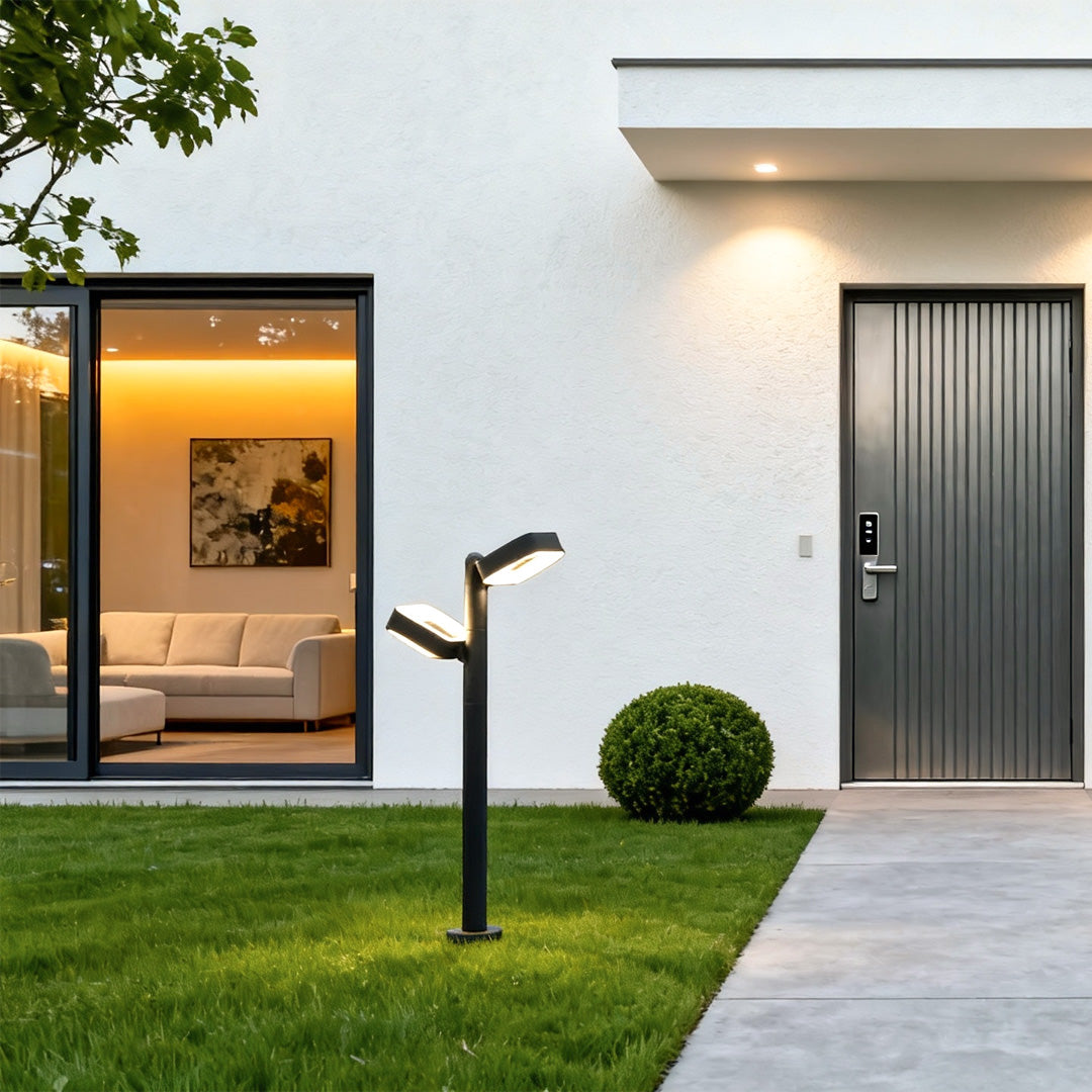 Modern Dual-Head LED Path Light for Garden Walkways