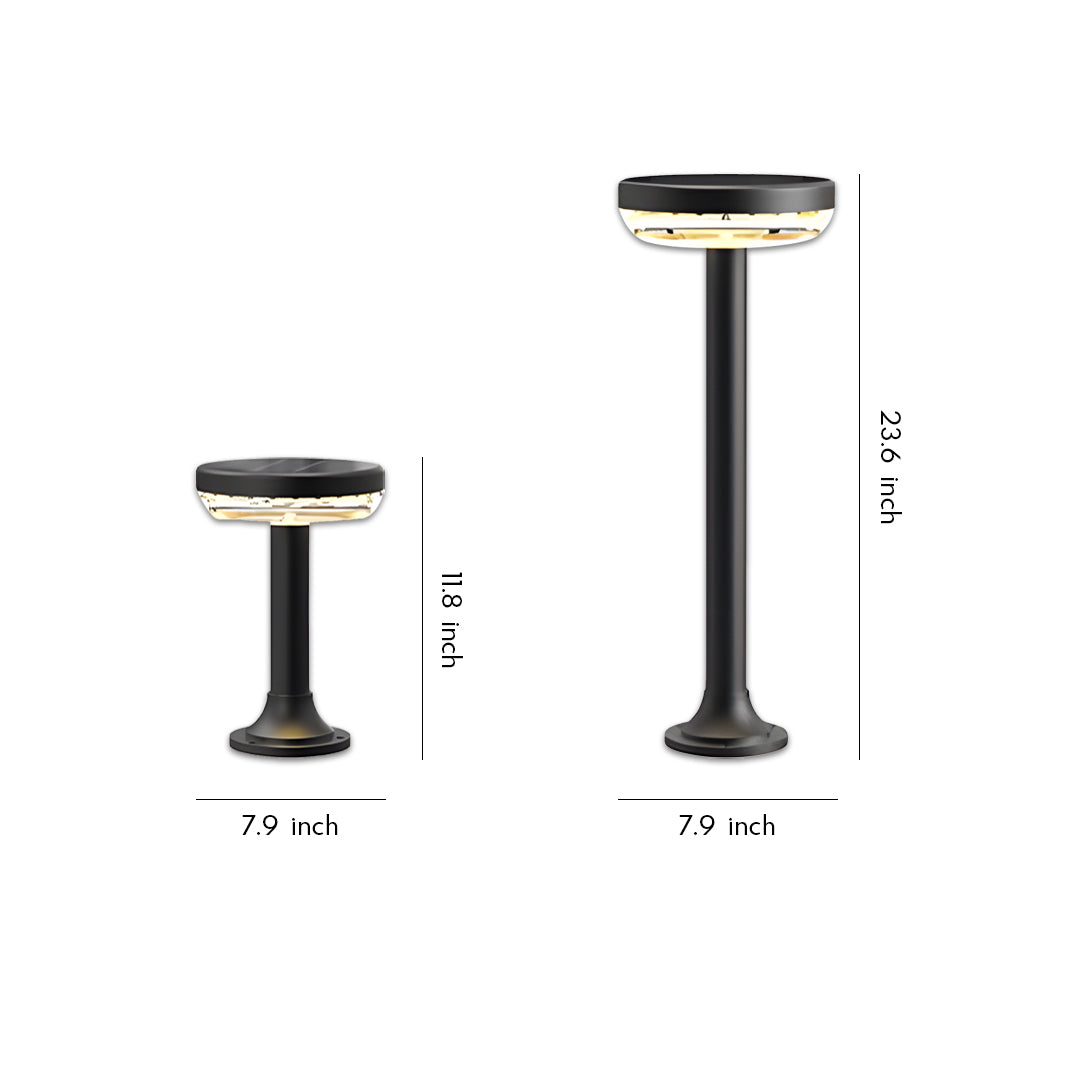 Modern Solar Path Light in Matte Black for Garden Walkways