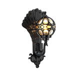 Artisan Outdoor Wall Sconce with Peacock Motif in Die-Cast Aluminum