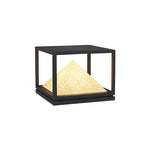 Aurelia Outdoor Pillar Light in Artificial Marble and Stainless Steel