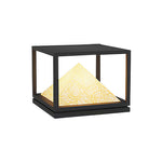 Aurelia Outdoor Pillar Light in Artificial Marble and Stainless Steel