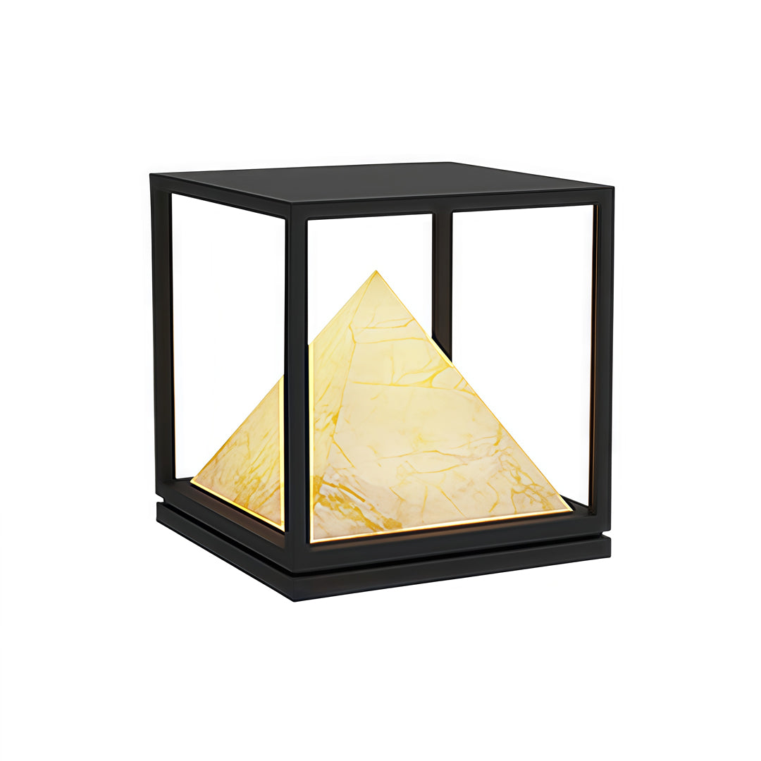 Aurelia Outdoor Pillar Light in Artificial Marble and Stainless Steel