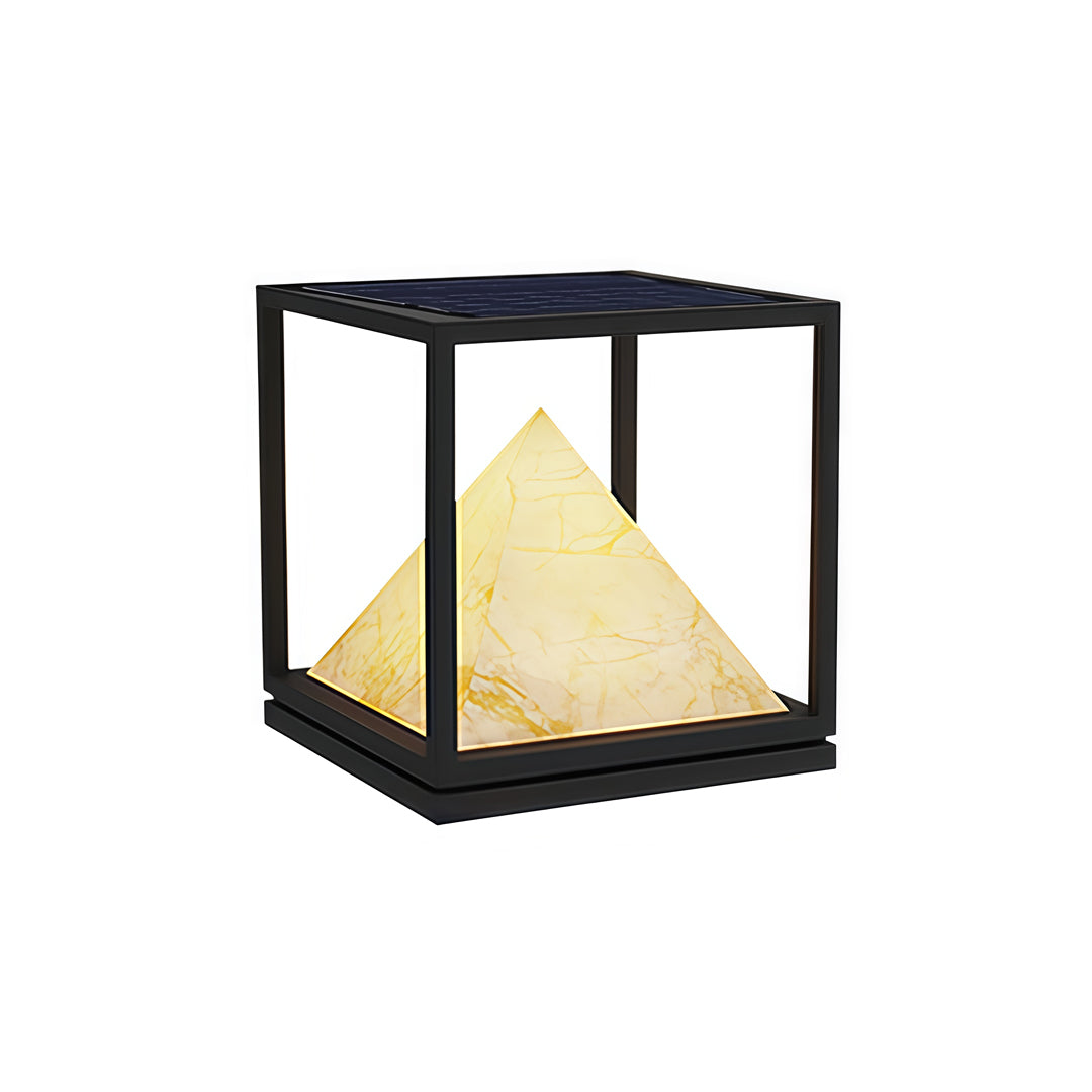 Aurelia Outdoor Pillar Light in Artificial Marble and Stainless Steel
