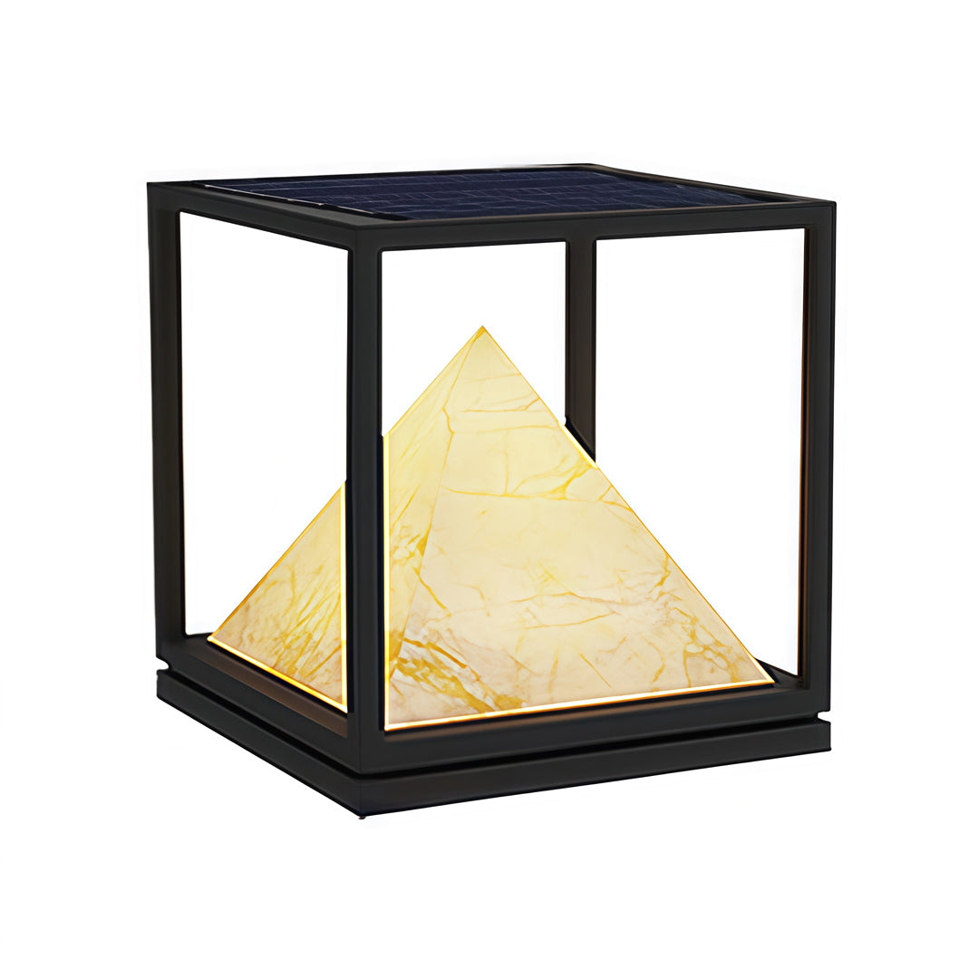 Aurelia Outdoor Pillar Light in Artificial Marble and Stainless Steel