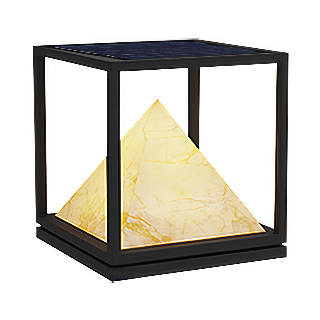 Aurelia Outdoor Pillar Light in Artificial Marble and Stainless Steel