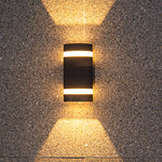 Modern Industrial Outdoor Wall Light with Up and Down Illumination