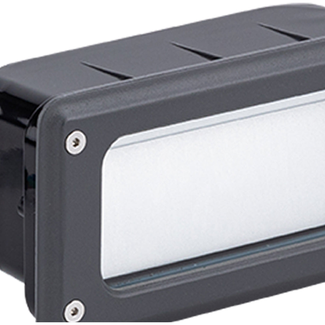 Recessed LED Step Light in Sand Gray Aluminum for Outdoor Stairs
